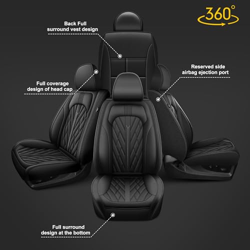 Custom Fit for Ford Ranger Seat Covers 2026 2025 (5 Seats #073 Black)