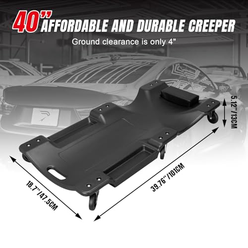 ATRP6240BR 1 Blow Molded Plastic Rolling Garage (Plastic Creeper-40inch-Black)