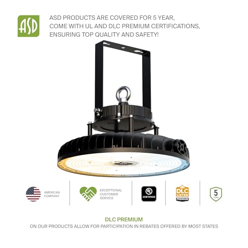 500W LED High Bay UFO Lighting (Black)