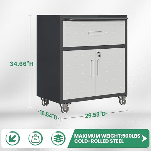 Garage Tool Cabinet Set (Black & Grey)