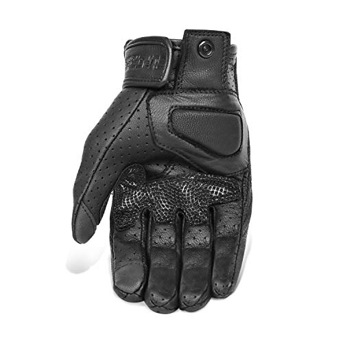 Updated Men’s Motorcycle Gloves Goatskin Leather Anti (Updated,perforated / Medium)