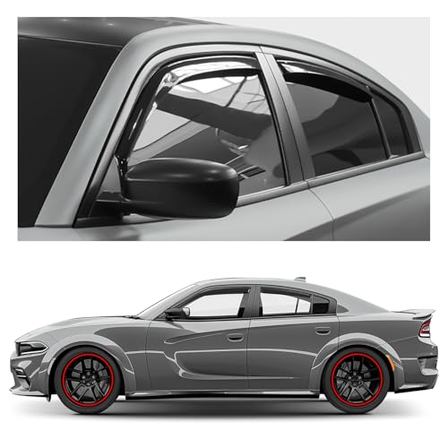 Window Deflectors Smoke Tinted in (For Charger 11-23)