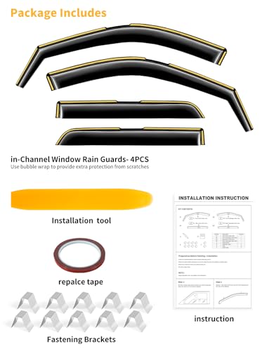 in Channel Window Visors Rain Guards for Toyota Camry 2018 (Fit for 2018-2024 Toyota Camry)