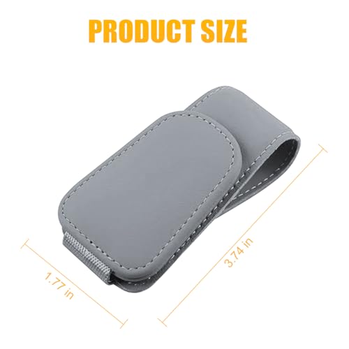 2PCS Sunglasses Holders for Car Sun Visor (2 Pack / Light Gray/Leather)