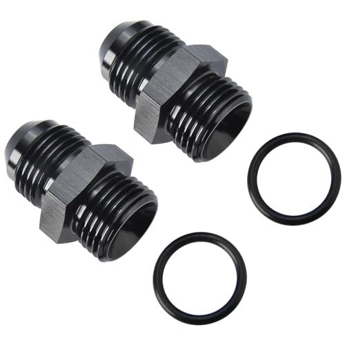 8AN Male Flare to 8AN ORB O (8AN to 8AN ORB / Black - 2PCS)