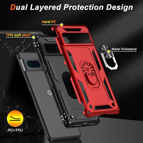 for Google Pixel 7 Pro Case with Screen Protector (Red / Google Pixel 7 Pro)