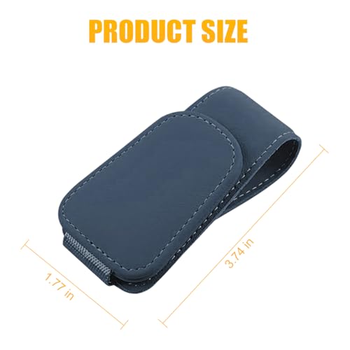 2PCS Sunglasses Holders for Car Sun Visor (2 Pack / Blue/Leather)