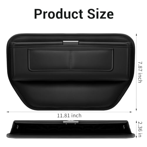 2Pack Universal Fit Premium Leather Car Seat Gap Filler Organizer
