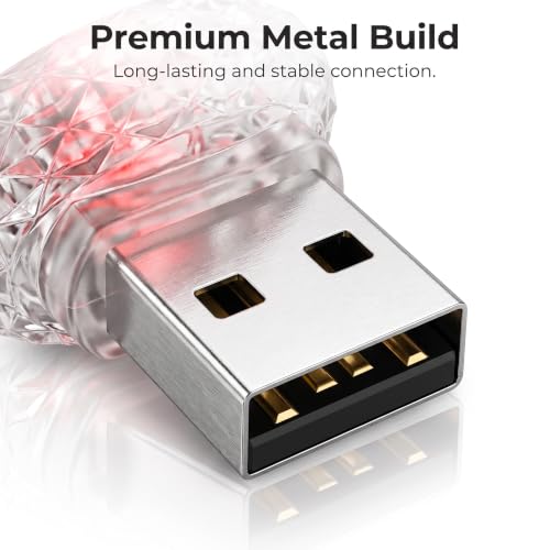 1 PC Mini Crystal USB Car Ambient Lighting (Red / 1 PC)