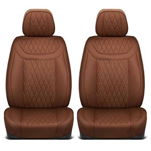 Curated Terracotta Napa Leather Seat Covers for Cars & SUVs (Brown/Black (Teracotta) / Front Seats)