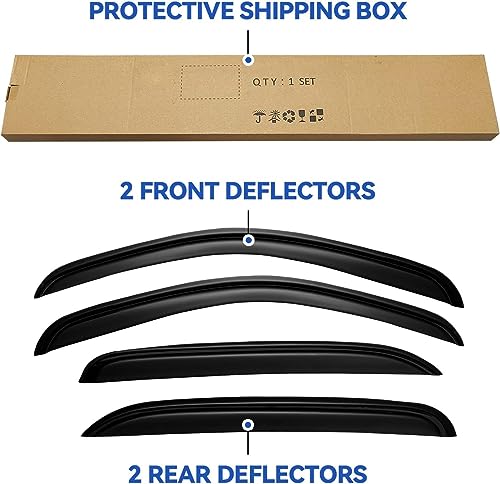 Window Visors Rain Guards for 2007 (2007-2013 silverado/sierra crew cab)