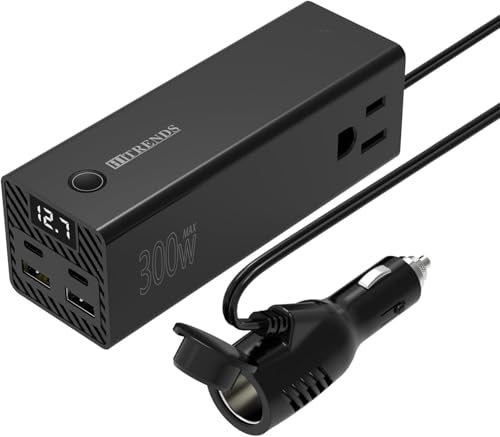 300W Car Power Inverter Dual DC 12V to 110V AC Car Power inverters with PD 36W USB (300W)