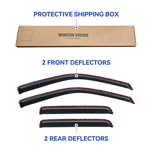 Window Visors Rain Guards for 2004 (2004-2012 Chevy Colorado / Gmc Canyon Crew Cab)
