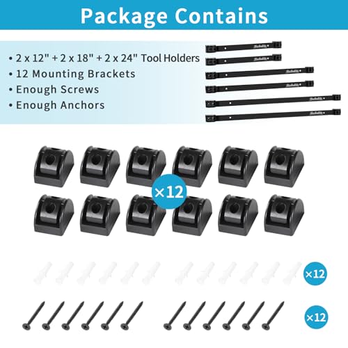 12" 18" 24" Magnetic Tool Holder Strip (Black 6PC / 12" 18" 24")