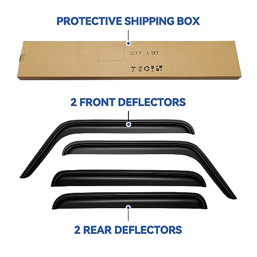 Window Visors Rain Guards for 2007 (2007-2018 Jeep JK)