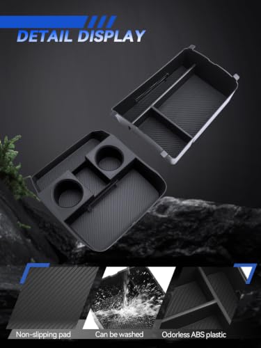 for Palisade Lower Center Console Organizer & Cup Holder 2026 Hyundai Palisade Accessories 2 Pcs Set with Center Console Organizer + Cup Holder (for 2026 Palisade-Black)