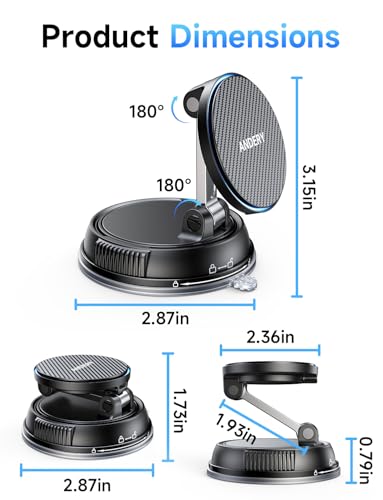 Only for iPhone Magsafe Car Mount Charger [15W Fast Wireless Charge (Carbon Fiber)