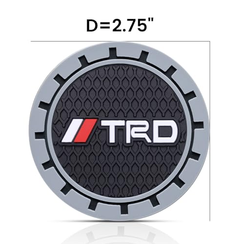 Car Cup Holder Coaster for Toyota TRD Sequoia Tundra 4Runner Recessed Silicone Cupholder Coaster Interior Accessories 2.75IN 2Pack (Gray-06)