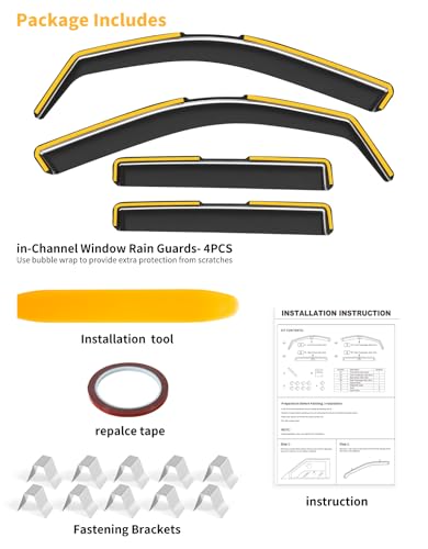 in Channel Window Visors Rain Guards for Ford Maverick 2022 (Fit for 2022-2026 Ford Maverick)