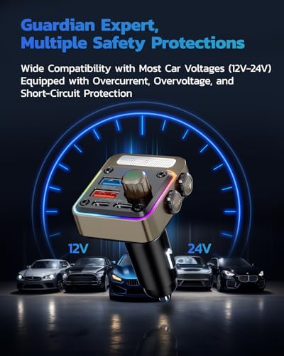 54W Bluetooth 5.3 Car Adapter (Gold)