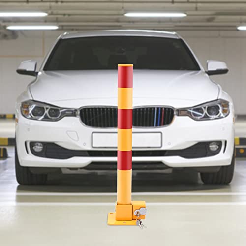 Parking Post and Base With Lock (Yellow & Red,Pole Type)
