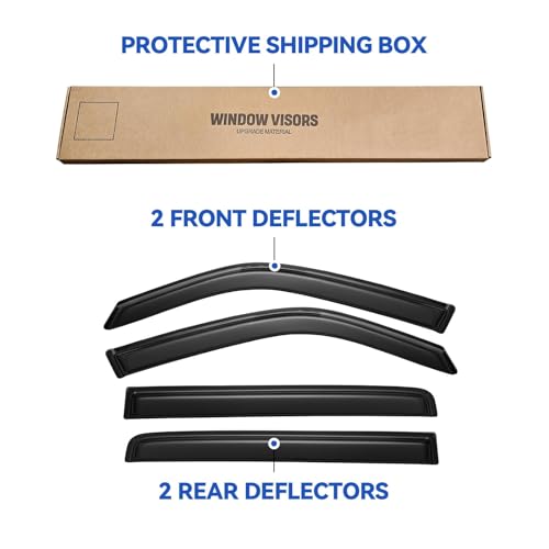 Window Visors Rain Guards for 2009 (2009-2015 Honda Pilot)