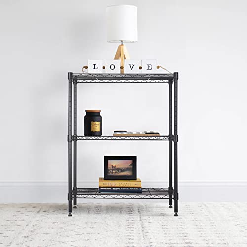 3 Tier Wire Shelf (Black / 23"D x 13"W x 30"H)