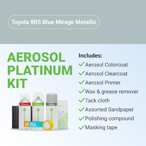 Car Paint Touch Up Spray Kit (Aerosol Spray - Platinum Kit / Blue Mirage Metallic)