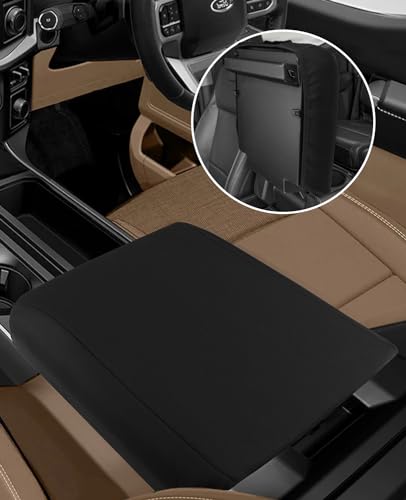 Center Console Cover for 2025 2026 Ford F150 Accessories Interior 2021 2022 2023 2024 Car Middle Arm Rest Armrest Lid Seat Cover Protector Elbow Cushion Pad (Neoprene / 2021-2026)
