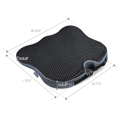 Wedge Car Seat Cushion for Better Visibility & Sciatica Pain Relief (Black)