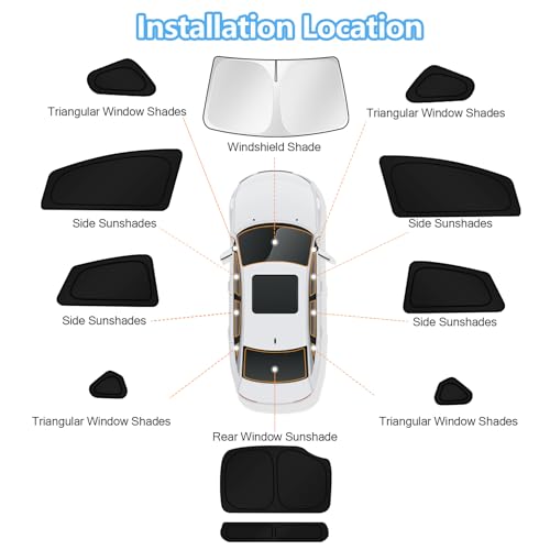 Car Window Shades for Toyota Prius 2010 2011 2012 2013 2014 2015 Windshield Sun Shade Side Window Cover UV Block Privacy Protection Accessories for Camping Blackout Rear Back Full Set 11PCS (FOR | Prius 2010-2015 (11pcs))