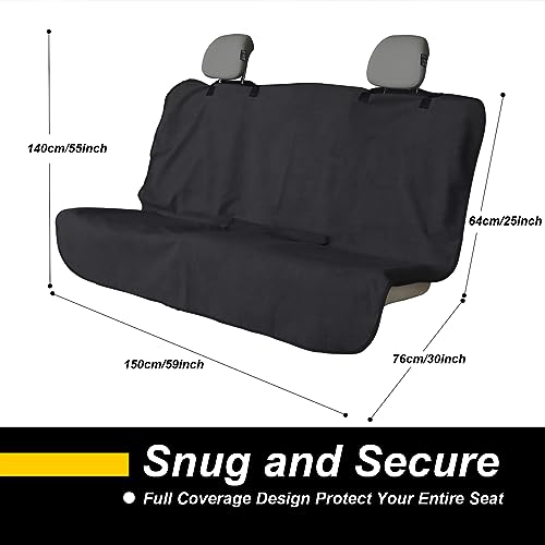Back Seat Cover for Car Trucks Van SUV (Rear Bench Seat Towel / Black)