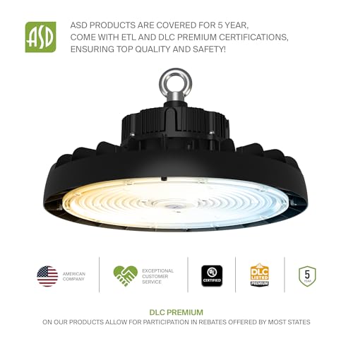 300W LED High Bay UFO Lighting (Black)
