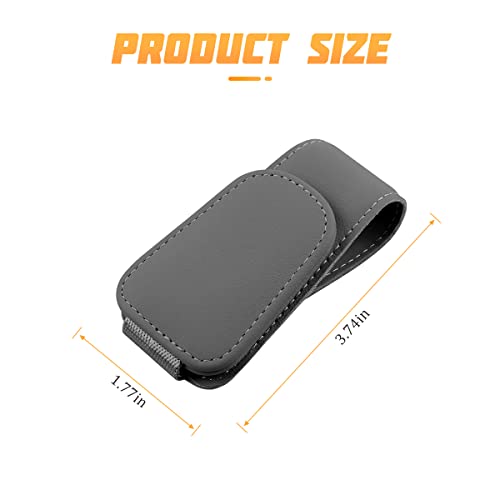 Sunglasses Holders for Car Sun Visor (1 Pack / Gray/Leather)