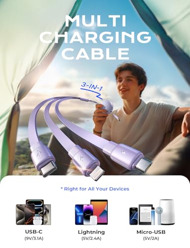 Multi Charging Cable (Purple / 3.7FT)