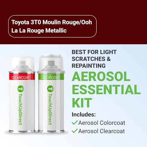 Car Paint Touch Up Spray Kit (Aerosol Spray - Essential Kit / Moulin Rouge/Ooh La La Rouge Metallic)