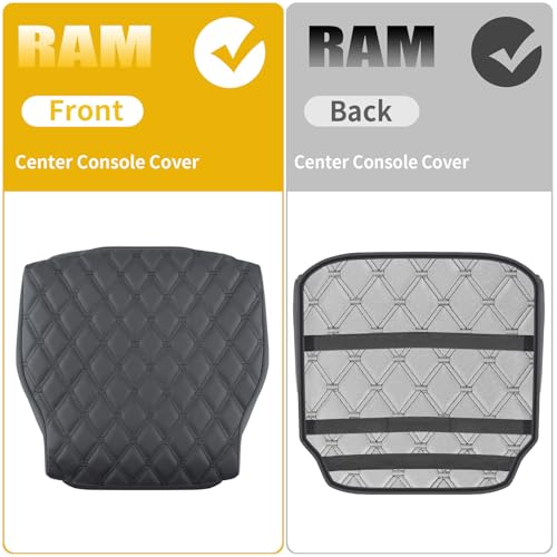 Custom Fit Center Console Cover for Dodge RAM 1500 (PVC Leather-Black / for Jump Seat 2019-2026 Ram 1500)