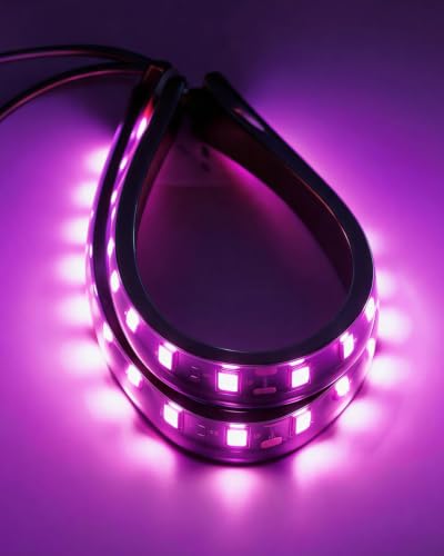 12.5In 12V Led Light Strip for Car Motorcycle Golf Cart Pink 4Pack (Pink Led Strip)