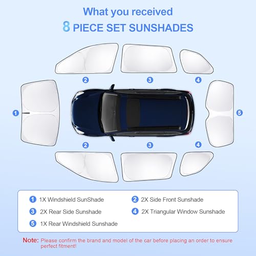 8pcs Car Window Shades for Subaru Outback Wagon 2010 (for Outback Wagon2010-2014)