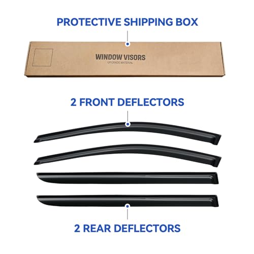 Window Visors Rain Guards for 2005 2006 2007 2008 2009 2010 Honda Odyssey (2005-2010 Honda Odyssey)