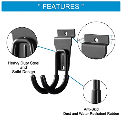 12Pack Slatwall Hooks Heavy Duty Slatwall Accessories Garage Small J Slatwall Hooks and Hangers (12PC J Hooks)