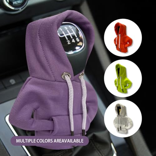 Car Gear Shift Hoodie Auto Shifter Knob Cover (Purple / 1 Pcs)