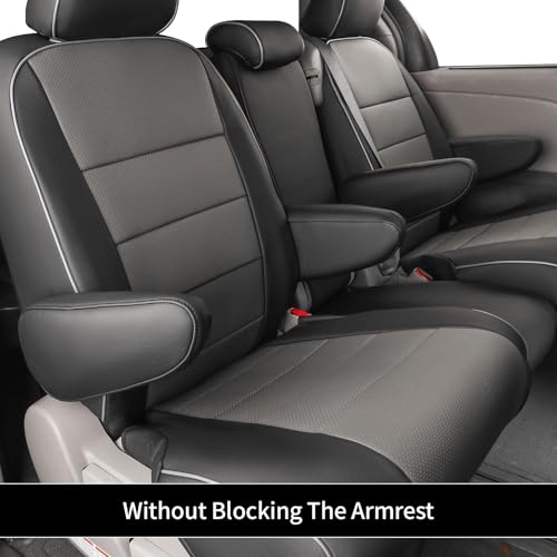 Sienna Seat Covers for 2011 (Leather (Black/Gray) / 2011-2020 8 Seats, 2nd Row 4/2/4 Split)