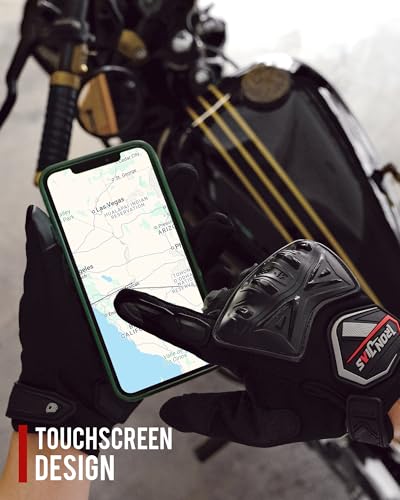 Summer Motorcycle Gloves for Men and Women Touchscreen Biker Gloves (Large / 016-Black)