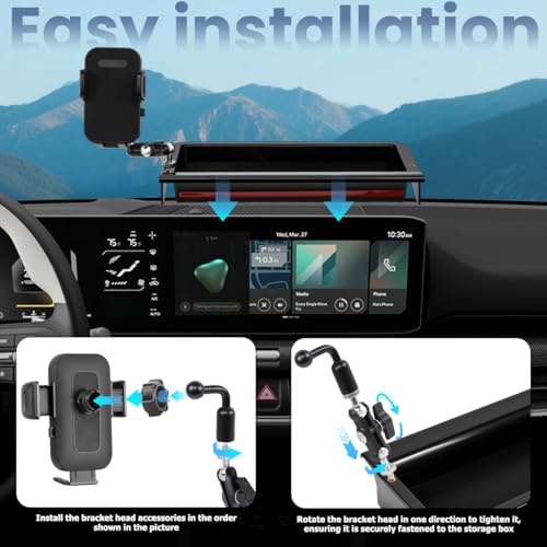 Car Phone Holder Compatible with Kia K4 2025 2026 Accessories 12.3 (2025Kia K4 12.3inch)