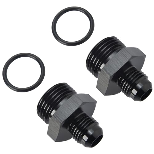 8AN Male Flare to 12AN 12 ORB O (8AN to 12AN ORB / Black - 2PCS)