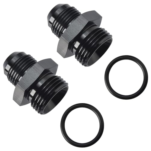 10AN Male Flare to 12AN ORB O (10AN to 12AN ORB / Black - 2PCS)