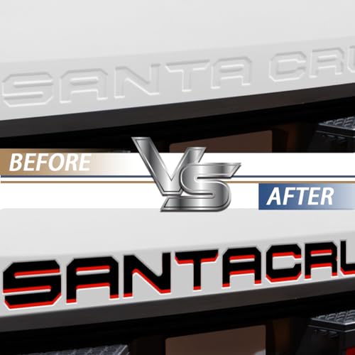 Tailgate Insert Letters Compatible for 2022 2023 2024 2025 Santa Cruz 4D Raised Tailgate Decal Letters (Red Edge Black Faced)