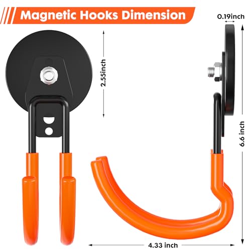 Magnetic Hooks Heavy Duty Storage Garage Magnet Hooks (Orange4pro)