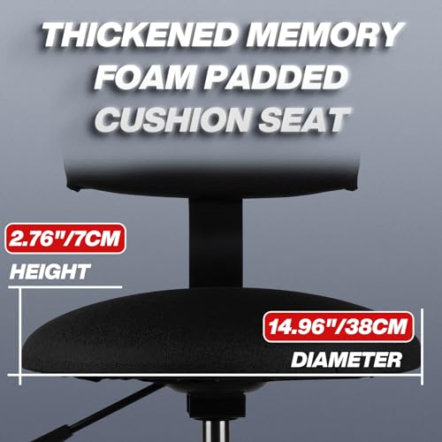 Shop Stool with Backrest (Black)